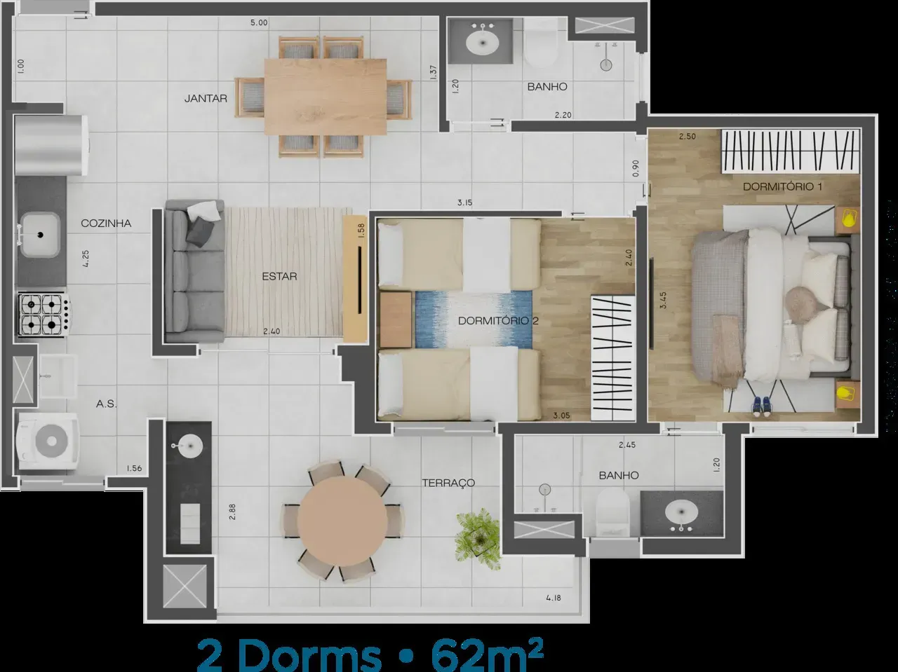 PLANTA 62m²