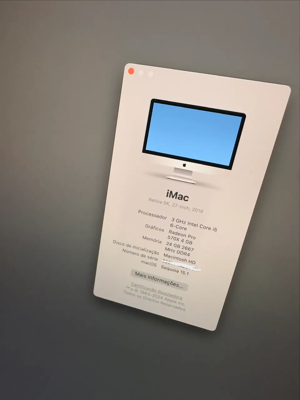 iMac 2019/ 27 pol/ tela 5k / i5 24gb ram - Foto 5