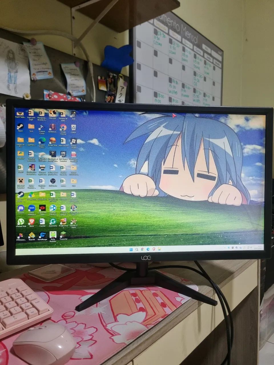 Monitor log 24" com defeito