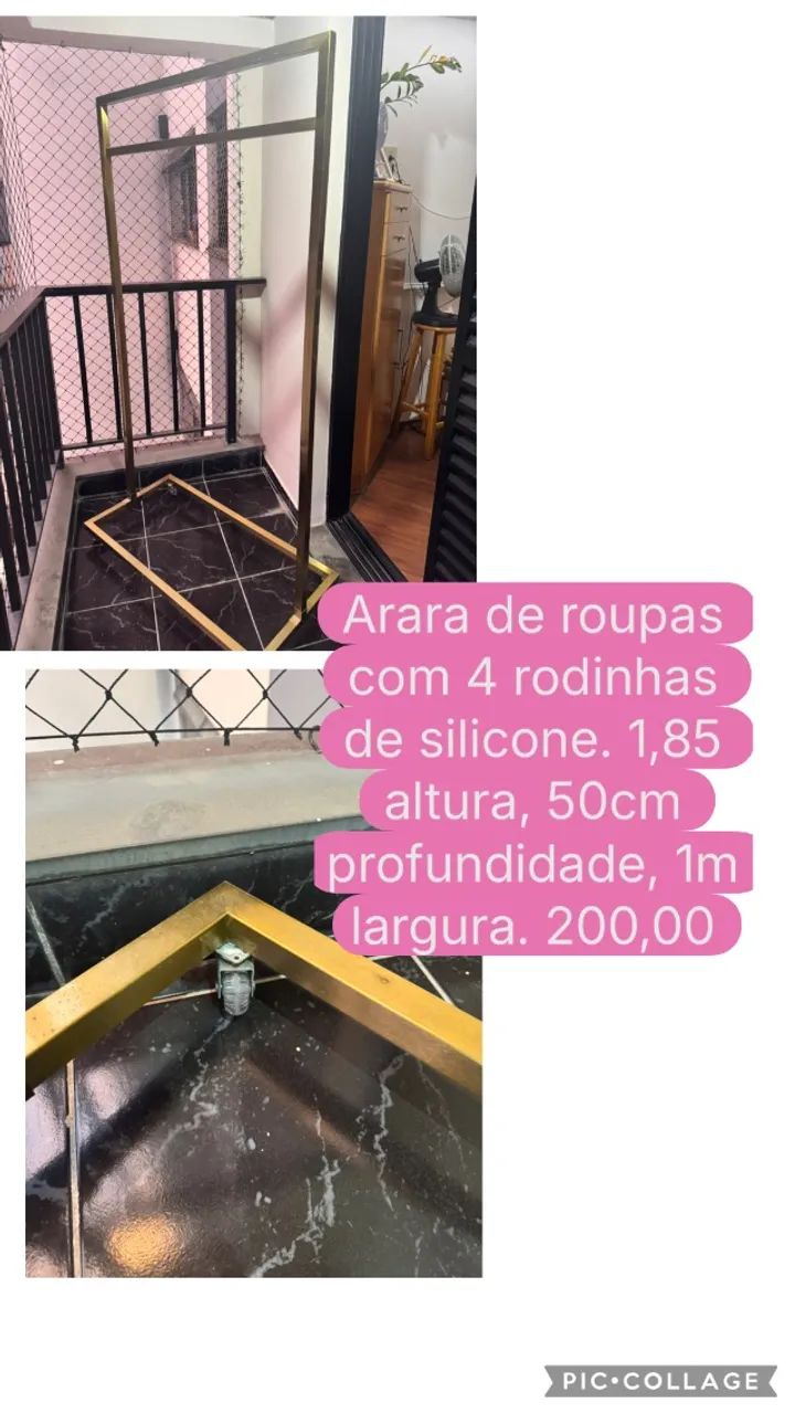 Arara de roupas com rodinhas 