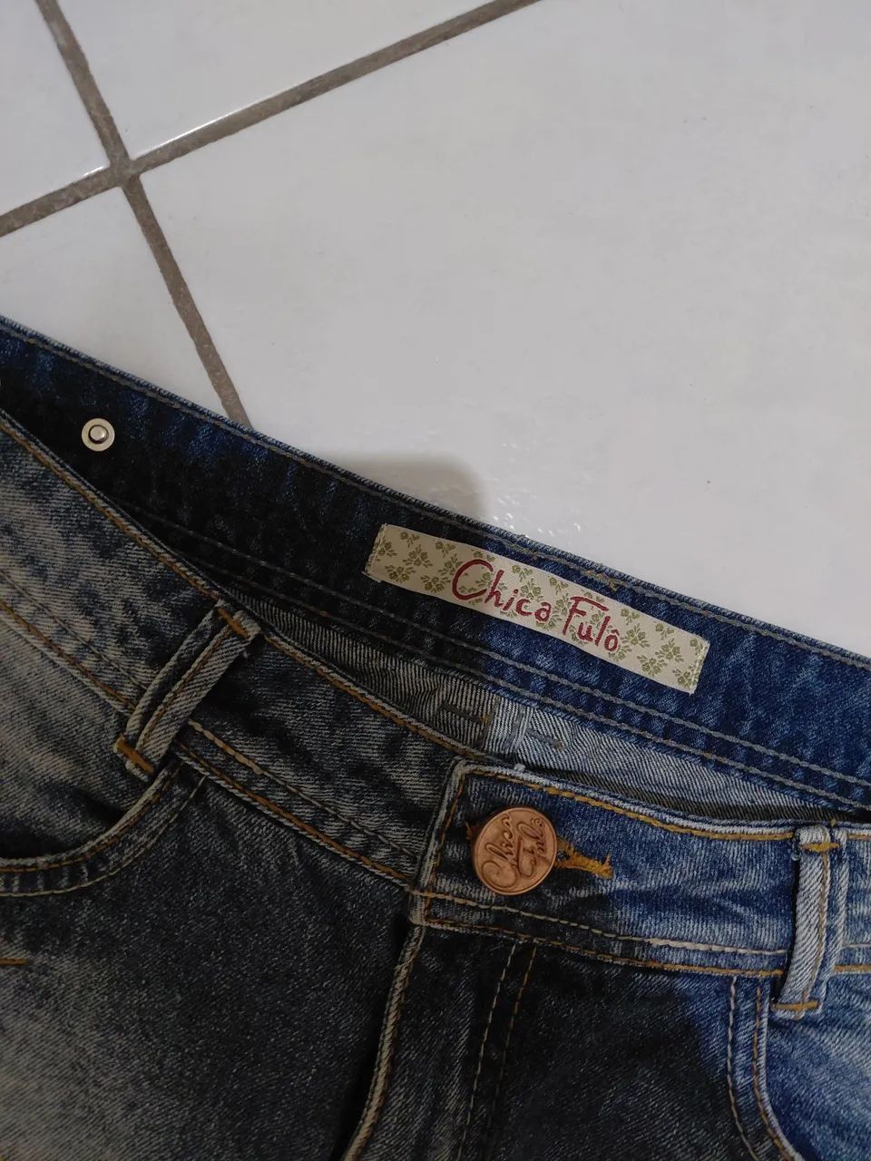 Saia jeans chica fulô tam 42 - Foto 3