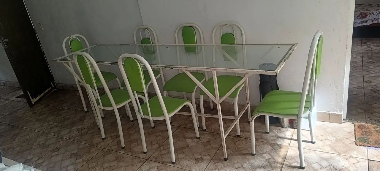 MESA DE FERRO MACIÇO COM VIDRO - Foto 3