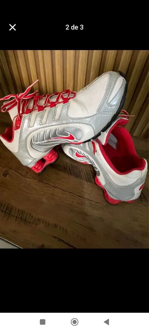 Nike Shox 5 molas ORIGINAL Branco e vermelho - Foto 2