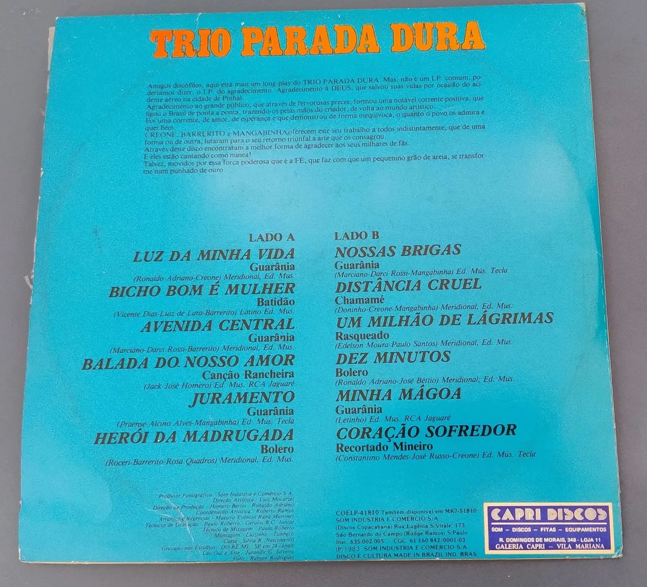Disco Vinil Trio Parada Dura - Foto 2