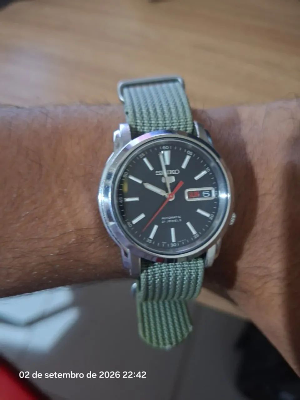 relógio seiko 5 automático verde - Foto 2
