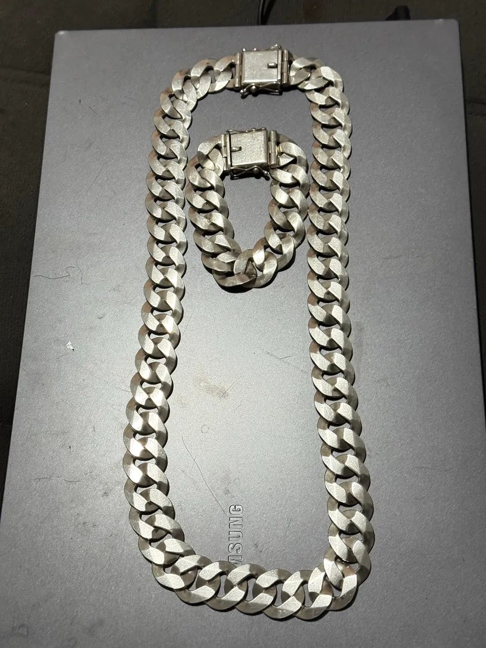 Corrente e pulseira de prata 400 gramas - Foto 2