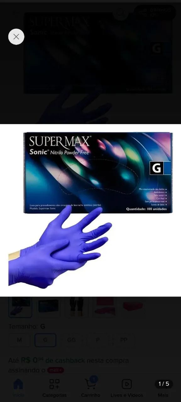 LUVA NITRILICA SUPERMAX ( G ) - Foto 3