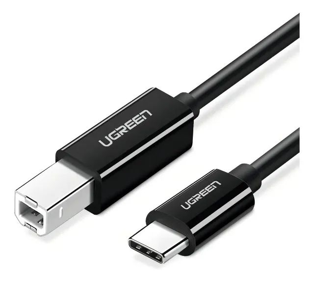 Cabo Impressora Ugreen USB-C 2.0 - USB-B 2.0 US241 - Preto