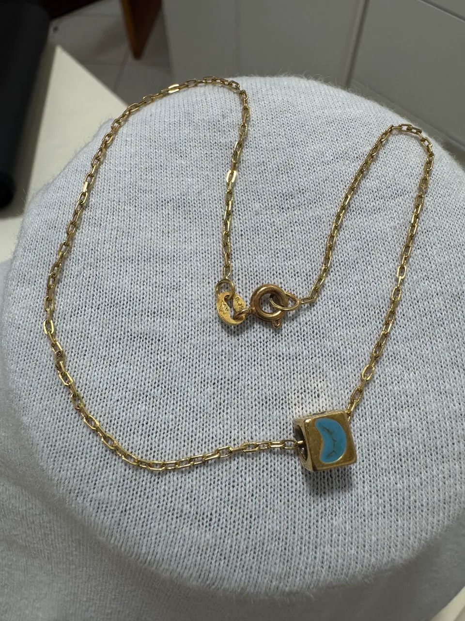 TORNOZELEIRA OURO 18k/ BRINDE PINGENTE FOLHEADO - Foto 2