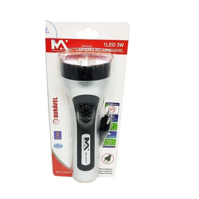 Lanterna Recarregavel 1 Led 3W Max-1908W3 - Foto 2