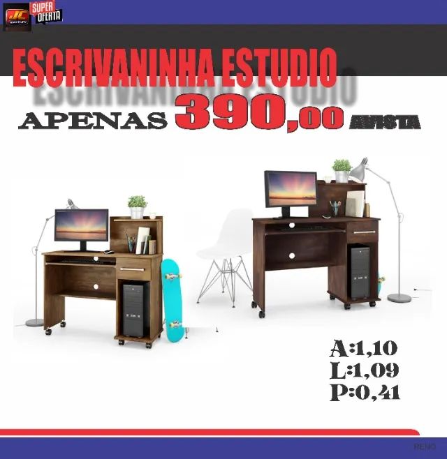 ESCRIVANINHA ESTUDIO COM RODINHAS
