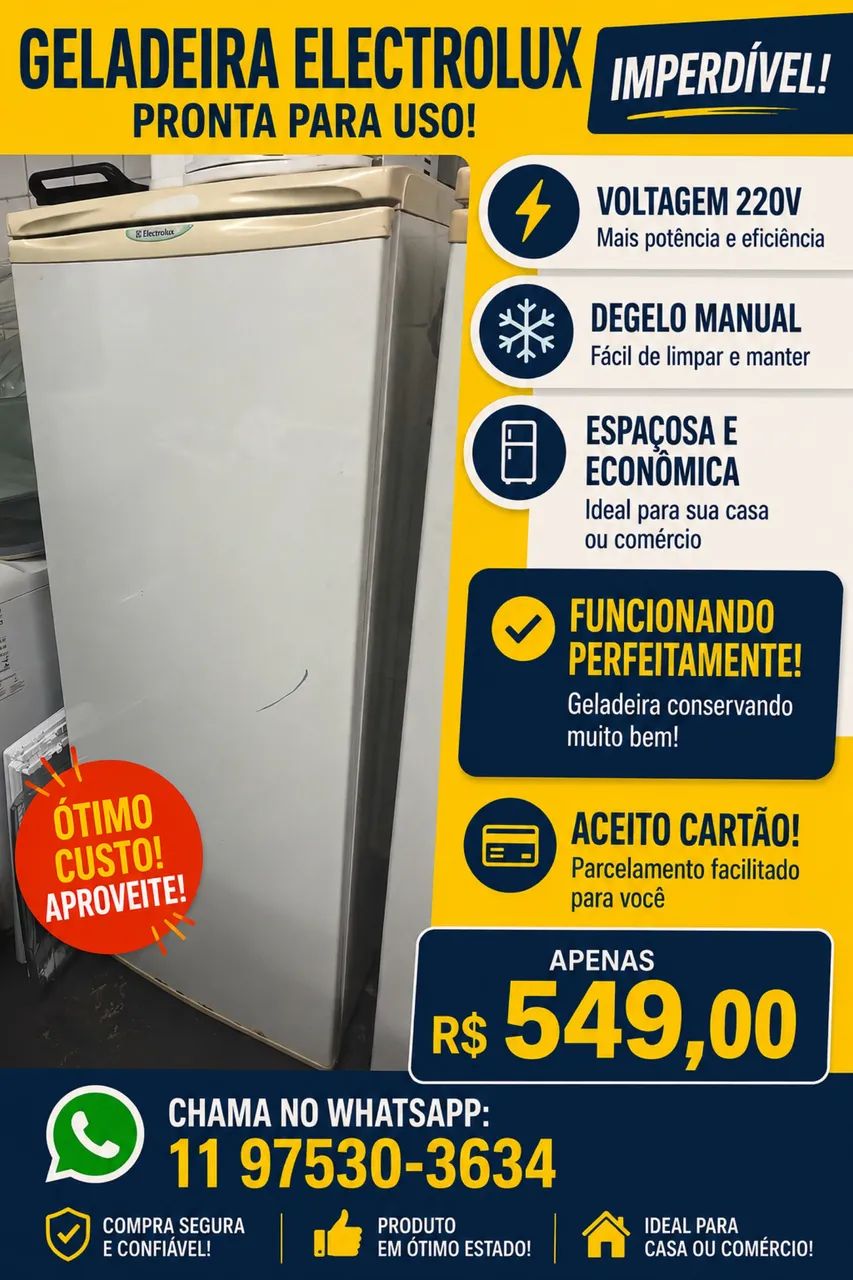 Geladeira 1 porta 220v