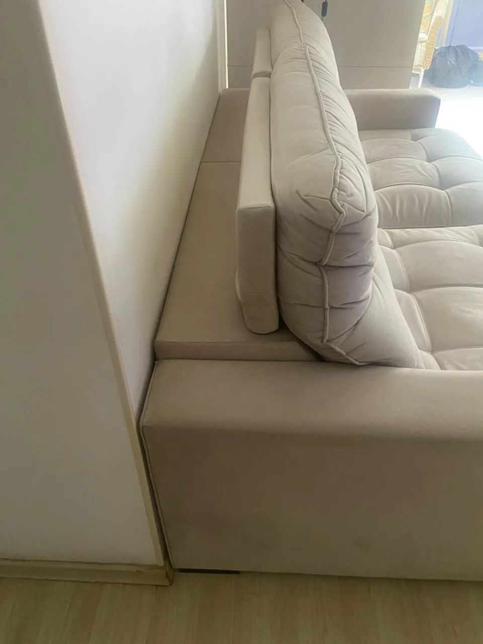 Sofá retrátil e reclinável 3 lugares de suede  - Foto 5