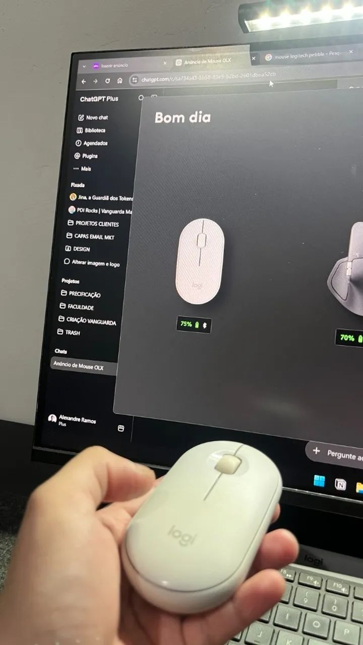 Mouse Logitech Pebble Bluetooth - Ideal para Notebook - Foto 3