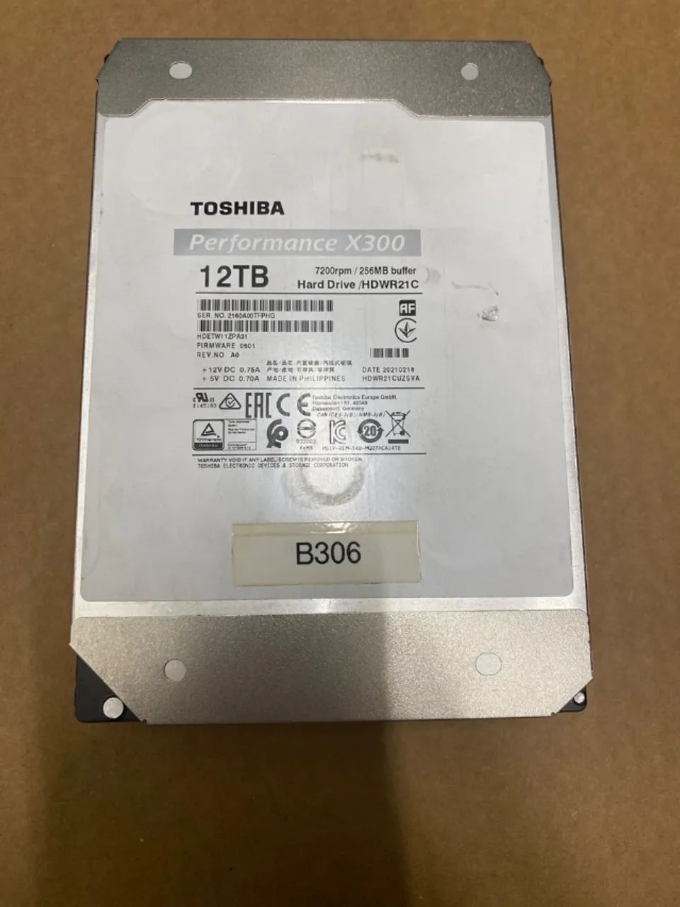 HD Toshiba Hdwr21cxzsta X300 Sata3 12tb 3.5 256mb 7200rpm