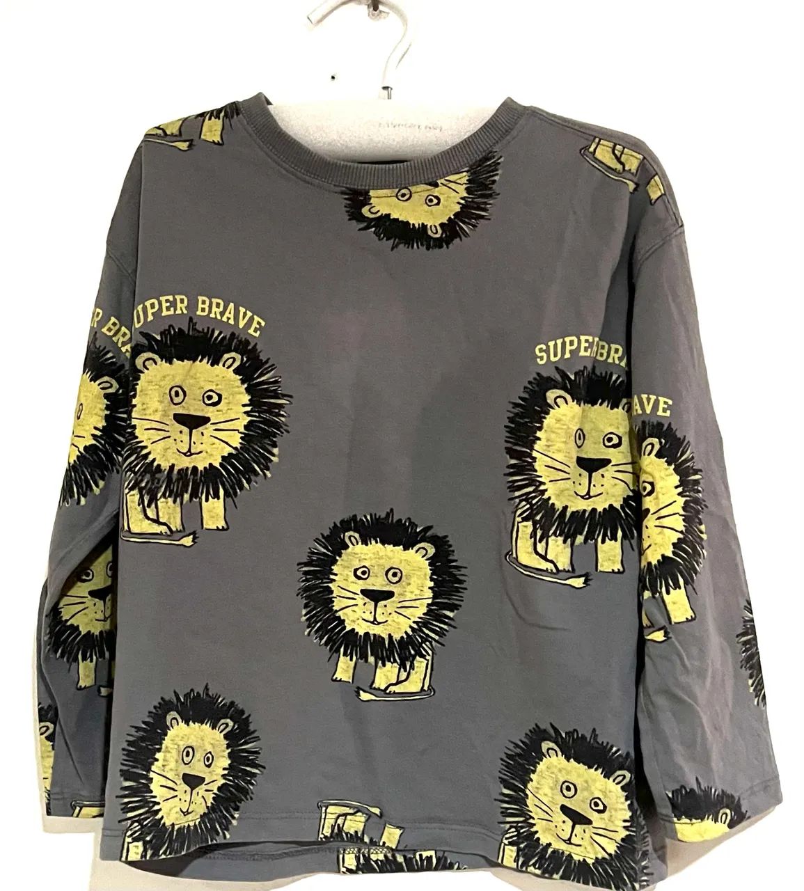 Camiseta manga longa cinza menino tam 5 anos Zara  - Foto 2