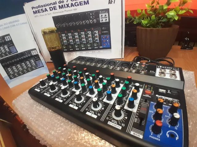 Mesa de Som + Microfone + braço articulado+ Pop filter  NOVO! - Foto 4