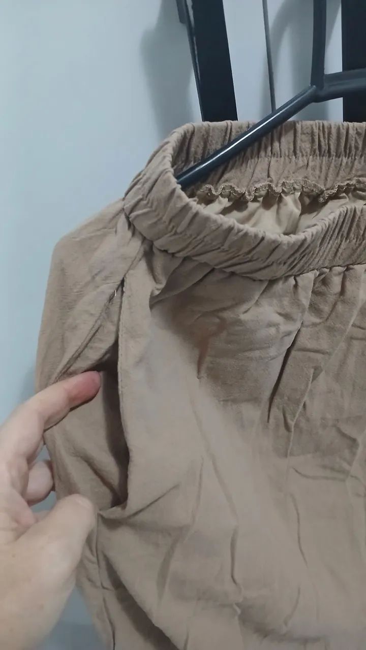 Saia longa nova 46 100% algodão forrada com bolsos - Foto 2