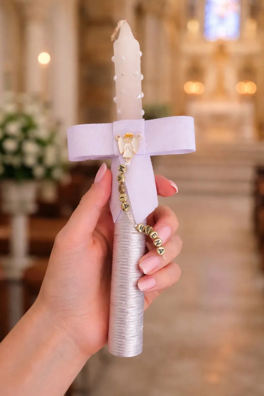Vela batizado personalizada.