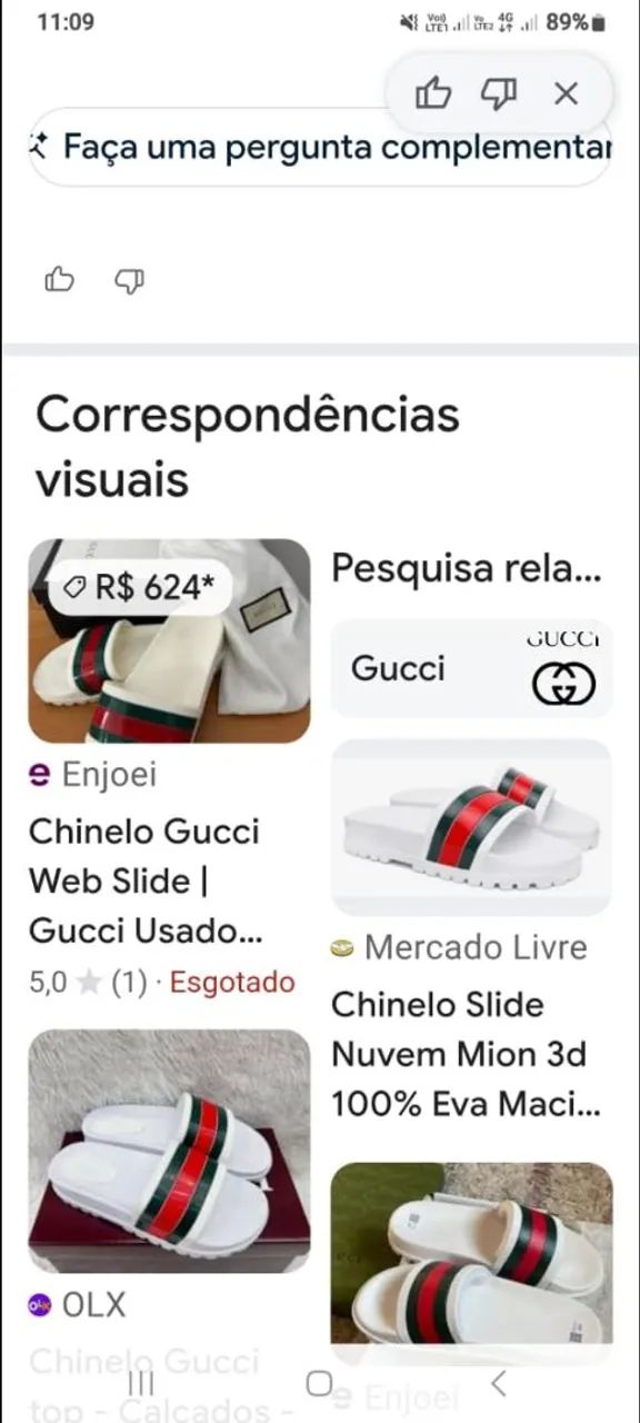 Chinelo Gucci web slid  original número 42 - Foto 5