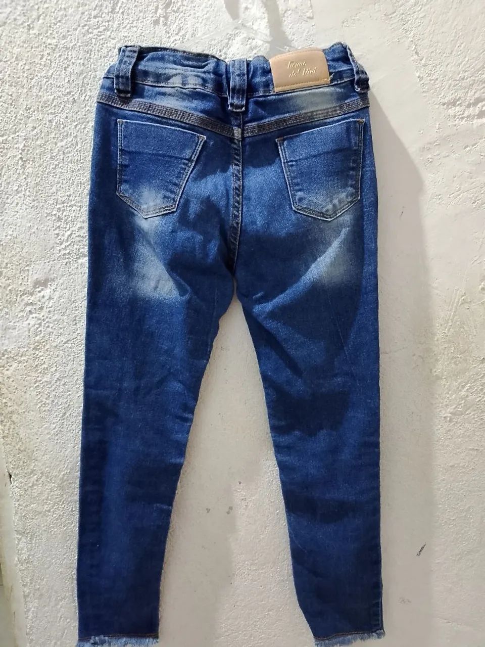 Calça jeans feminina infantil azul - Foto 5