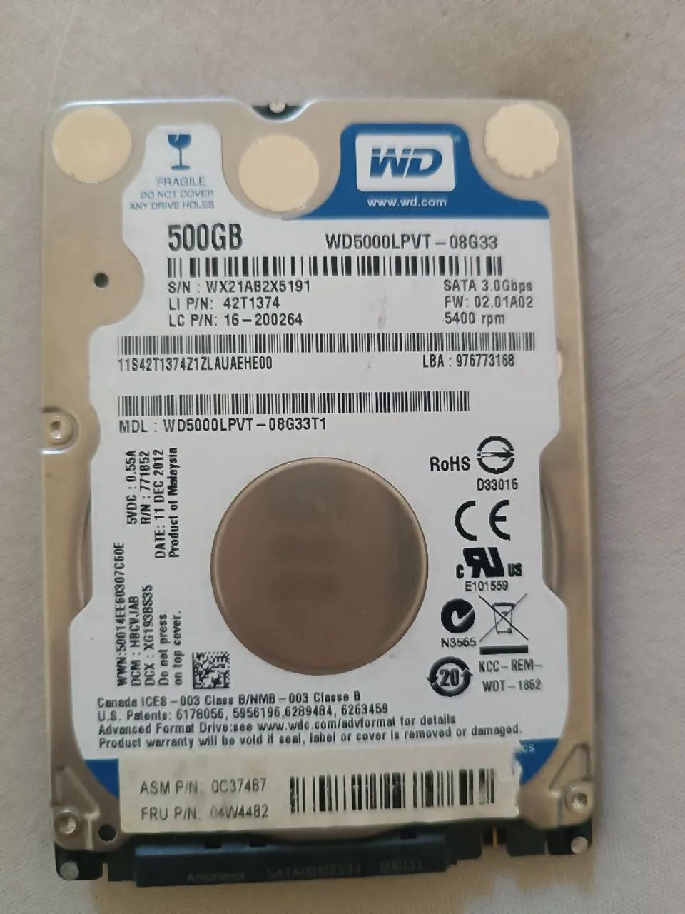 Hd 500gb notebook 