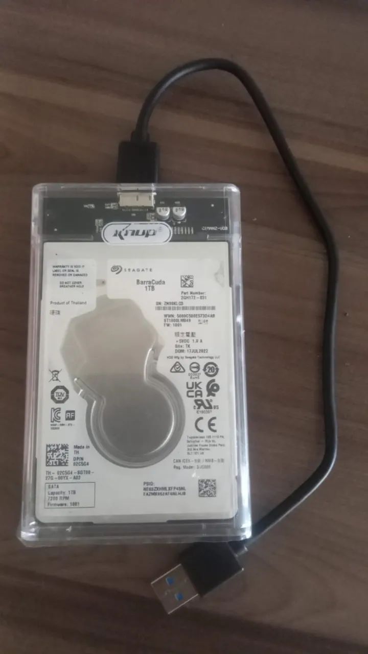 HD de 1 terá externo