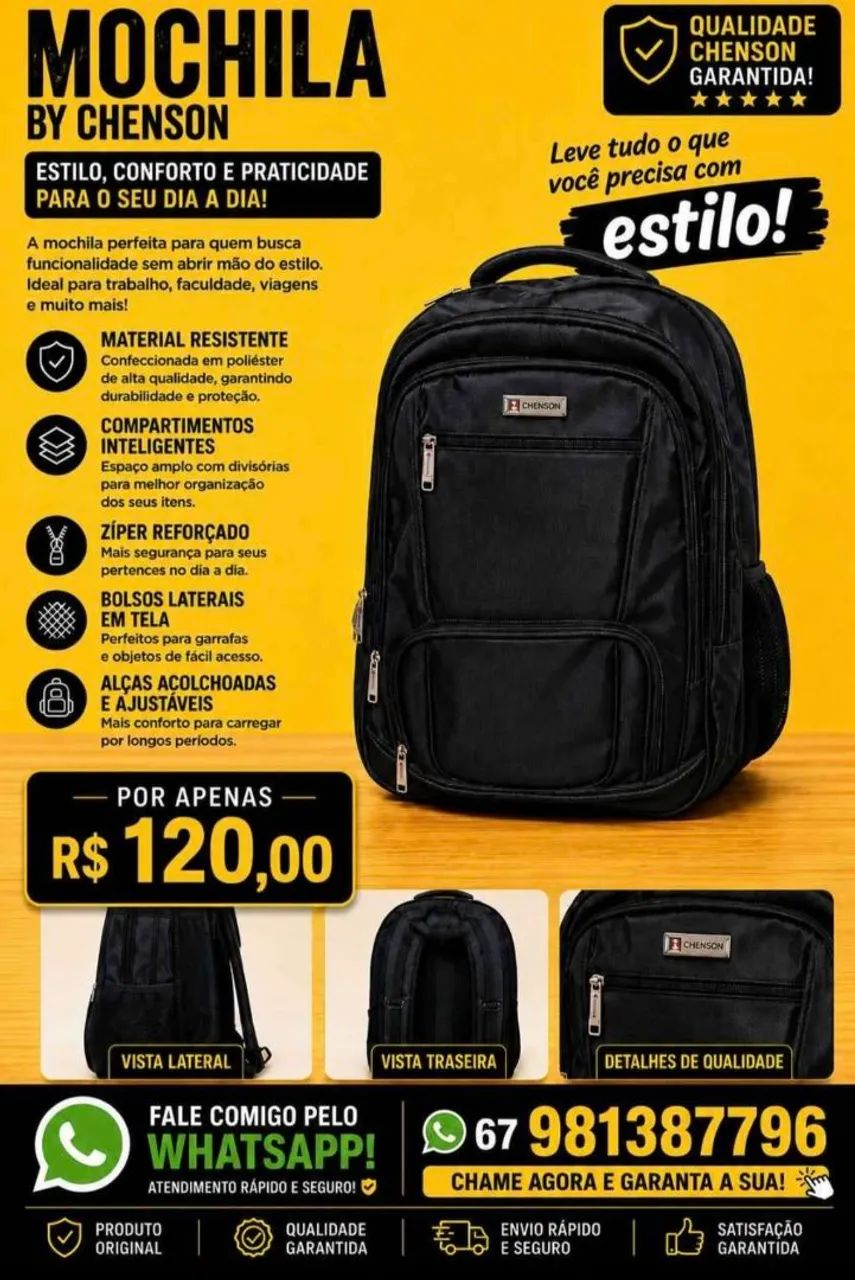 Mochila escolar para notebook bem almofada e reforçada  - Foto 4
