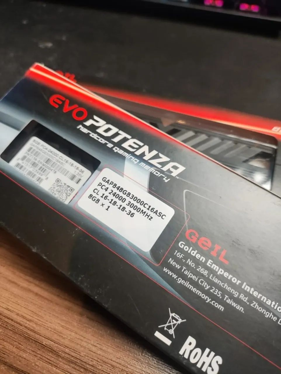 Memória Evo Potenza Geil, A Pentes de 8GB Kit 16gb 3200MHz DDR4 - Foto 2