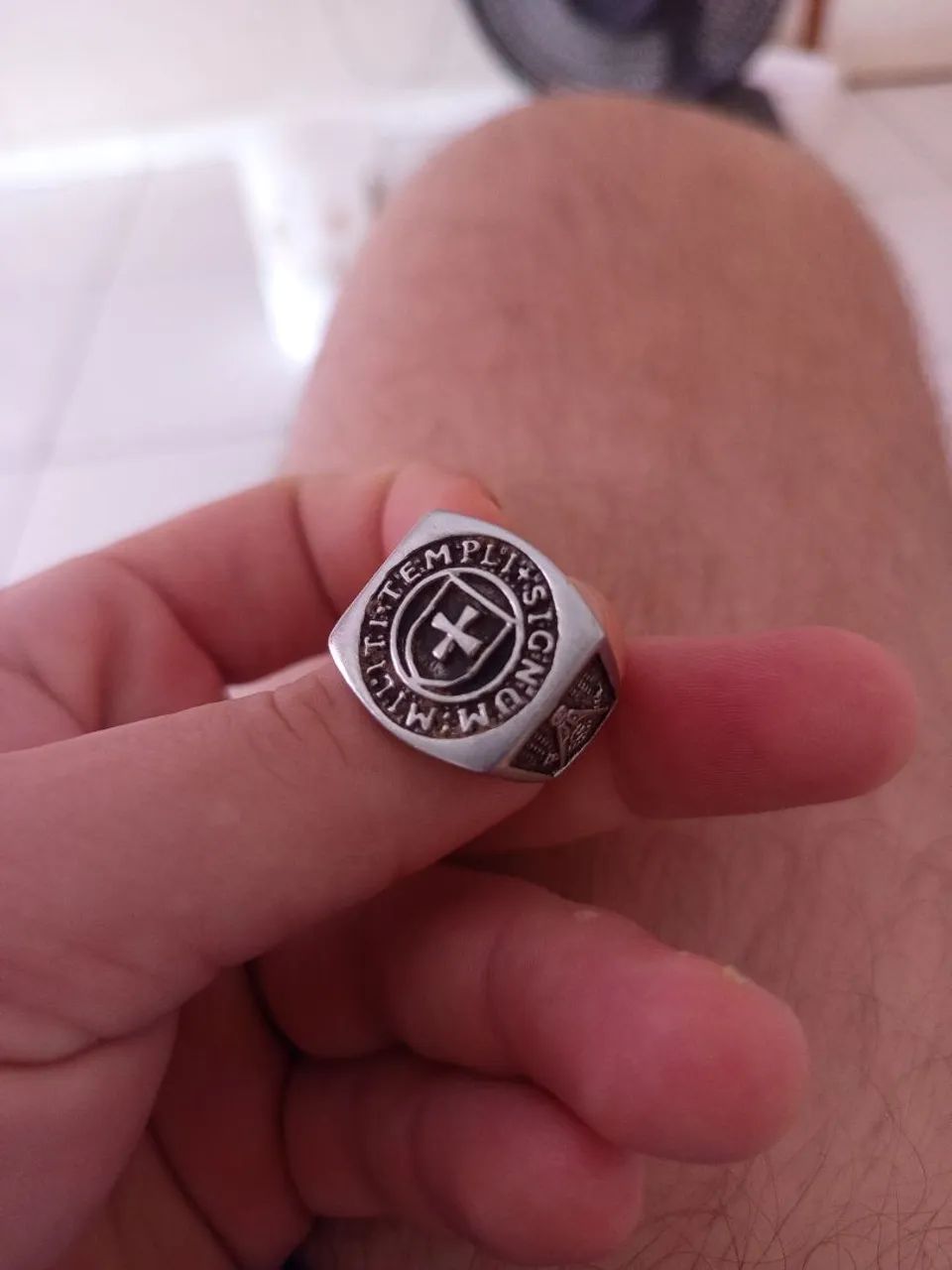 Anél maçonaria (Templários) aço TAM 21 - Foto 2