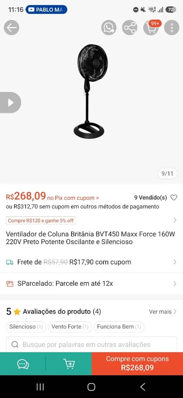  ventilador 40cm britania turbo - Foto 3