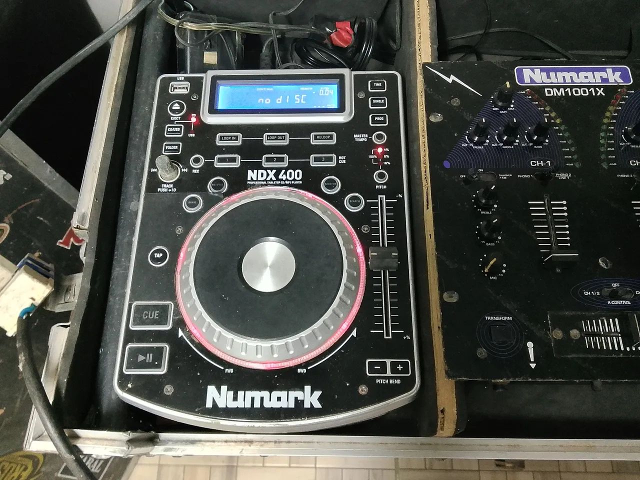 dois cdj numark mixer case cabos - Foto 4