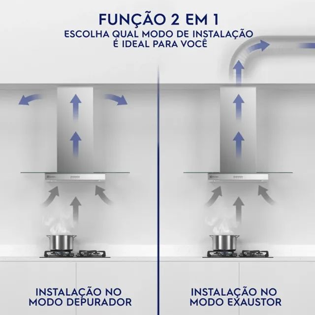 Coifa de Parede Electrolux 60cm NOVA de Vidro Efficient com Luz de Led (CE6VX) - Foto 5