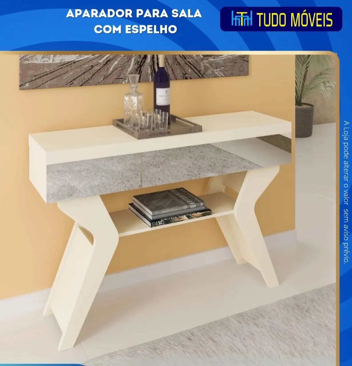APARADOR PARA SALA COM ESPELHOS