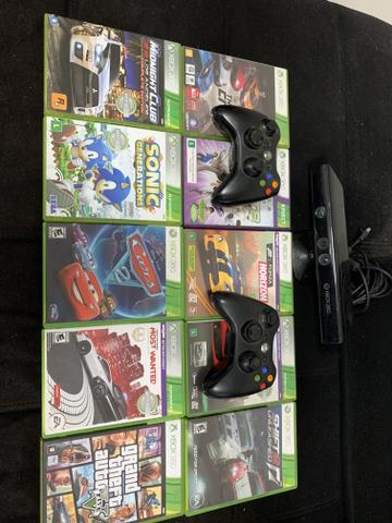 Xbox 360 + HD + kinnect + 10 jogos originais + 02 controles sem fio! - Foto 3