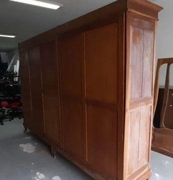 Armário Guarda Roupas em Madeira Maciça Marrom c/ 4 Portas 197cm x 270cm x 56cm - Foto 5