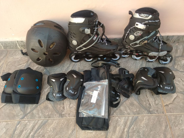 kit proteção patins fila