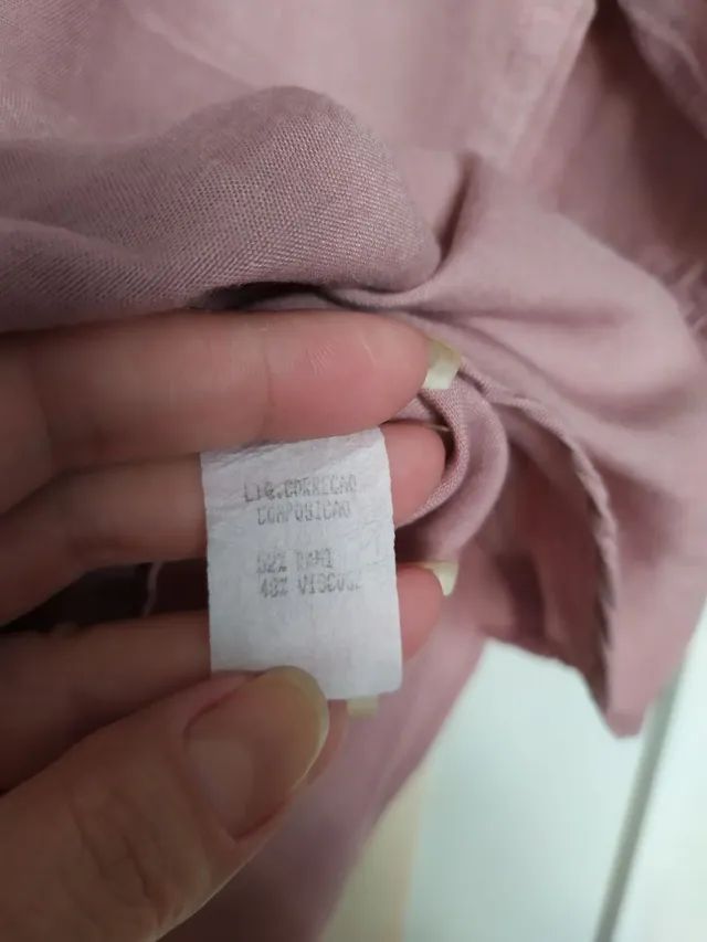 Camisa de linho rosa 46 - Foto 3