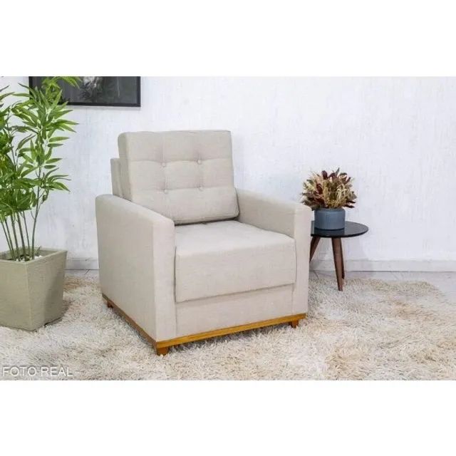 Poltrona Decorativa Lara Veludo ou Linho rf55 - Foto 3