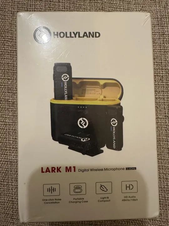 NOVO/LACRADO Microfone de Lapela Sem Fio Duplo Hollyland Lark M1 Duo Anti-Ruído - Foto 2