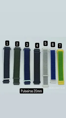 Pulseira de Nylon com velcro 22mm para relógio smartwatch