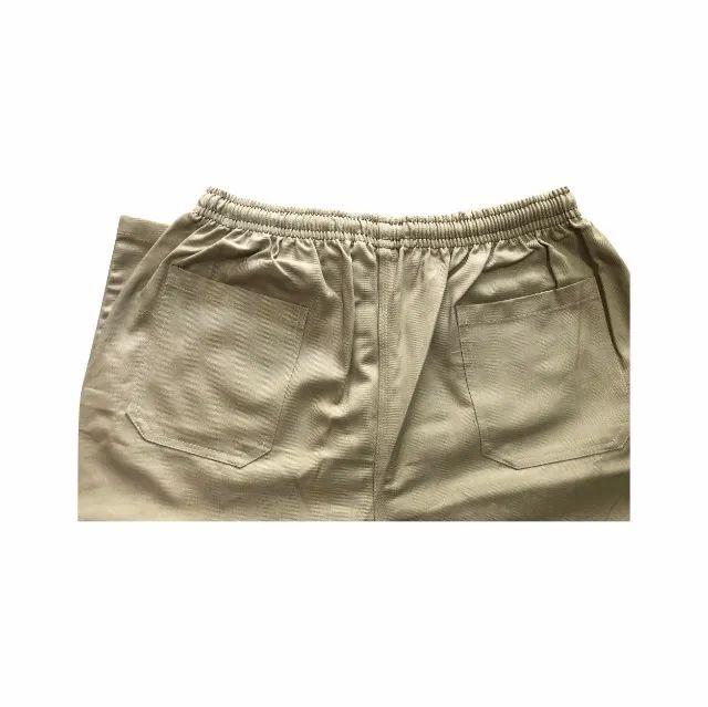 Calça Cáqui Industrial em Brim c/ 4 Bolsos, Cadarço E Elástico - Foto 5