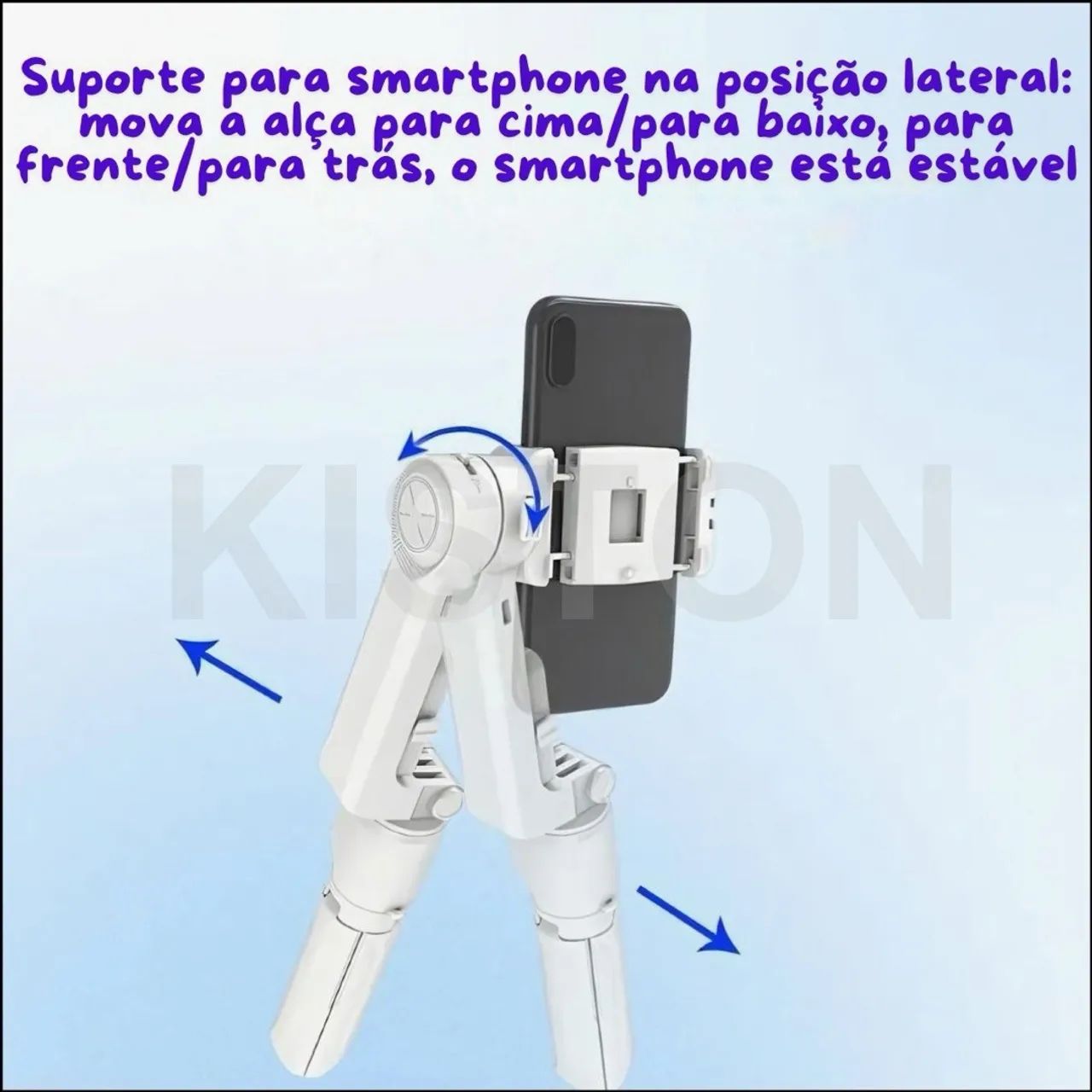 Gimbal  bastão self Estabilizador imagem 2 eixos  - Luz preenchimento - Foto 4