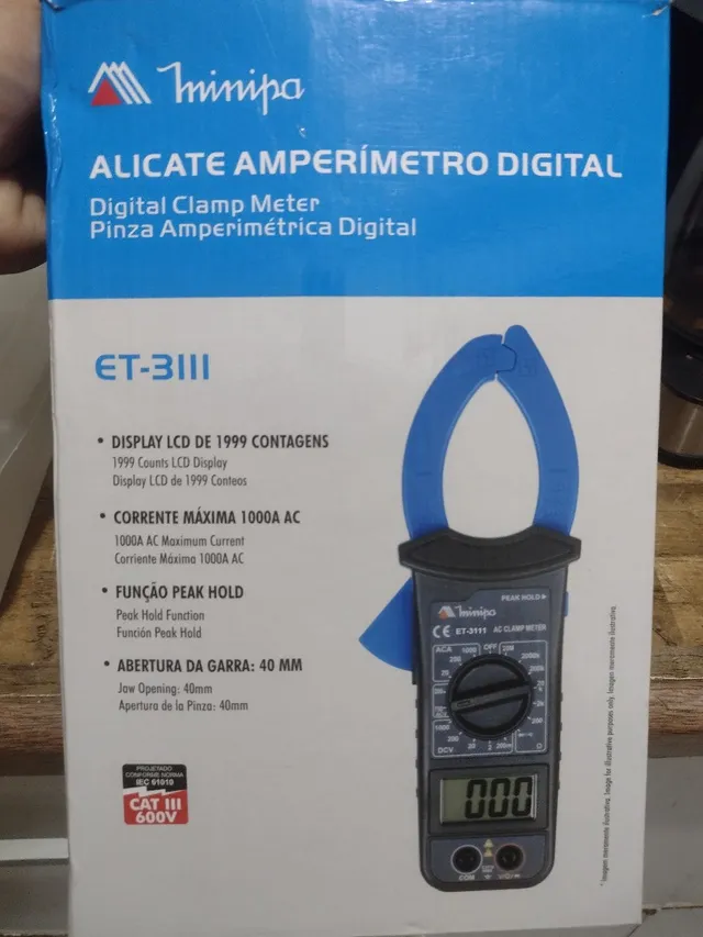 Mini Pinza Amperimétrica Digital Corriente AC-DC Minipa ET-3320