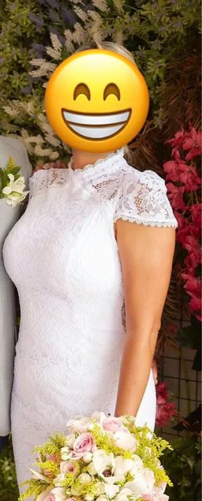 Vestido Mídi Branco em renda - Foto 3