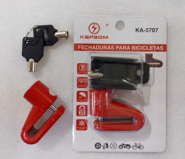 Trava Cadeado Disco Moto e Bicicleta Freio Tranca Pino C 2 Chaves (Entrega Grátis)