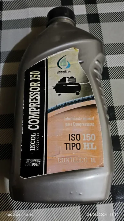 Óleo Compressor ISO 150 Tipo HIL 1L - Incollub