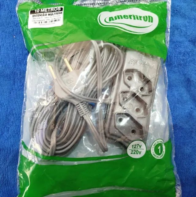 Extensão 3 tomadas cabo de 3m, 5m ou 10m Ameritron /Jk Eletrônicos Qualidade e Honestidade - Foto 2