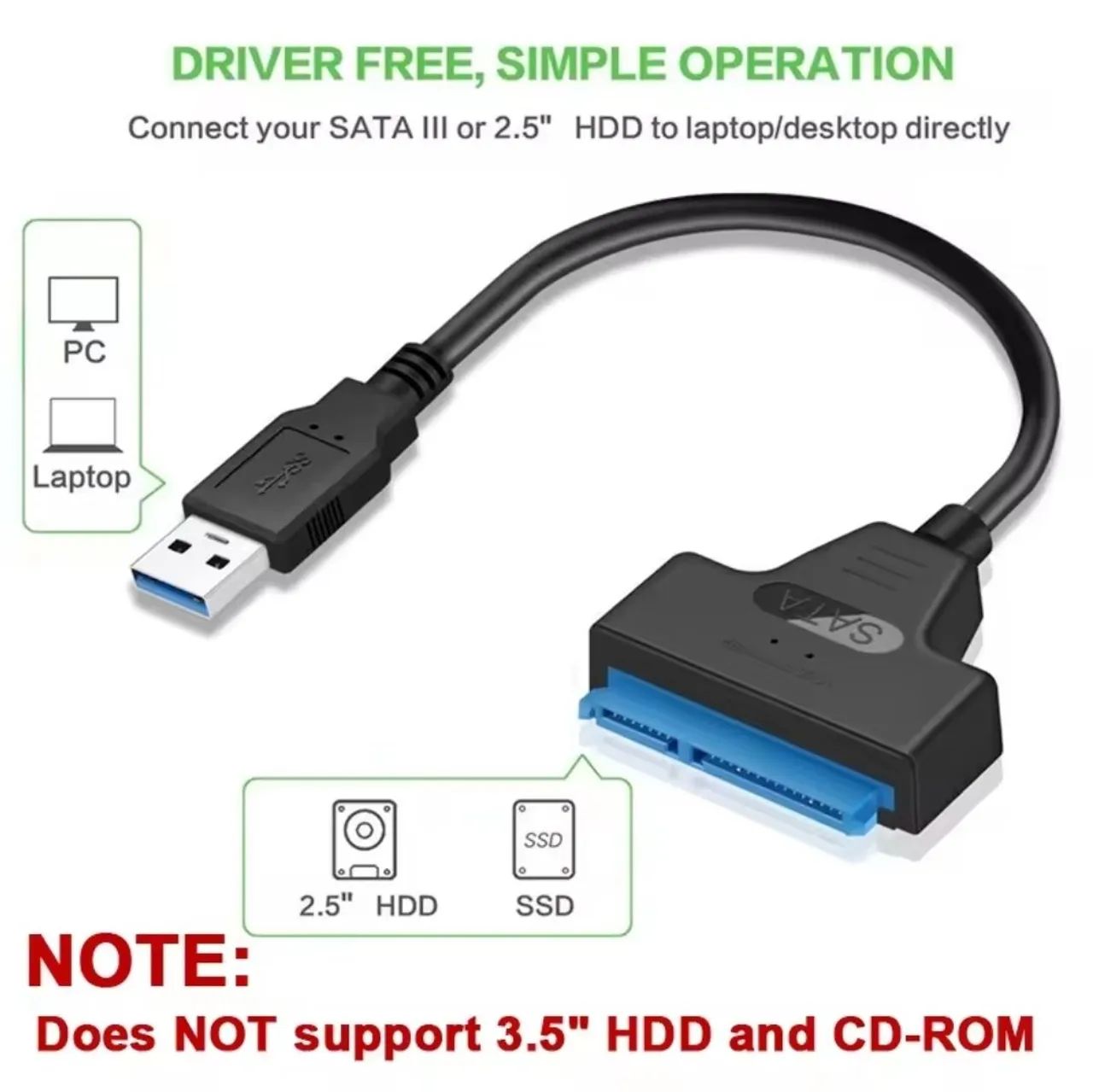 Cabo Adaptador USB 3.0 para hdd e ssd  - Foto 4
