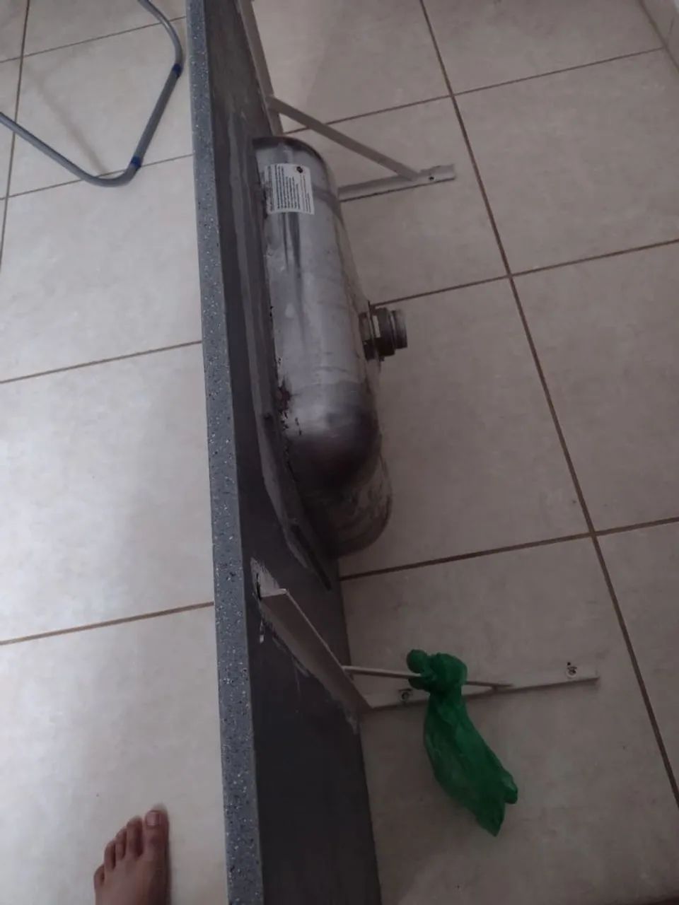 Pia mármore sintético (granilite) com Cuba de inox - Foto 3